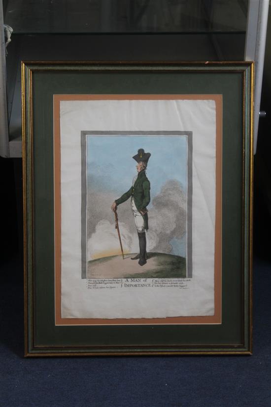 James Gilray (1757-1815) A Man of Importance, published by H. Humphrey May 16, 1799, overall 19 x 13.5in.